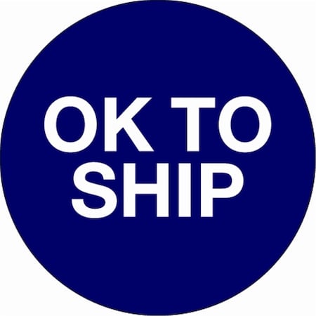 Bondad 2 in. Circle - OK To Ship Blue Labels - Blue - Roll of 500 BO3348579